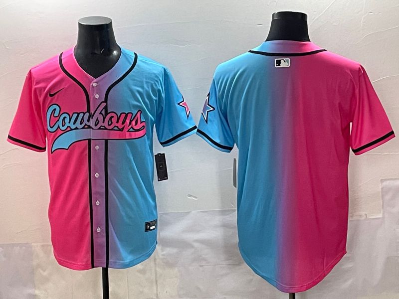 Men 2025 Dallas Cowboys Blank Blue pink Nike Limited NFL Jersey style 001->dallas cowboys->NFL Jersey
